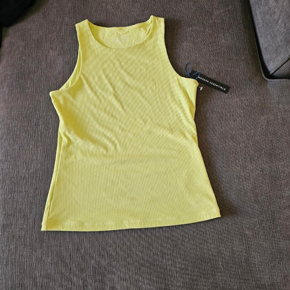 Tahari Modern Essentials Tank Top Women's Yellow Sleeveless Pullover Size Small - Picture 6 of 11
